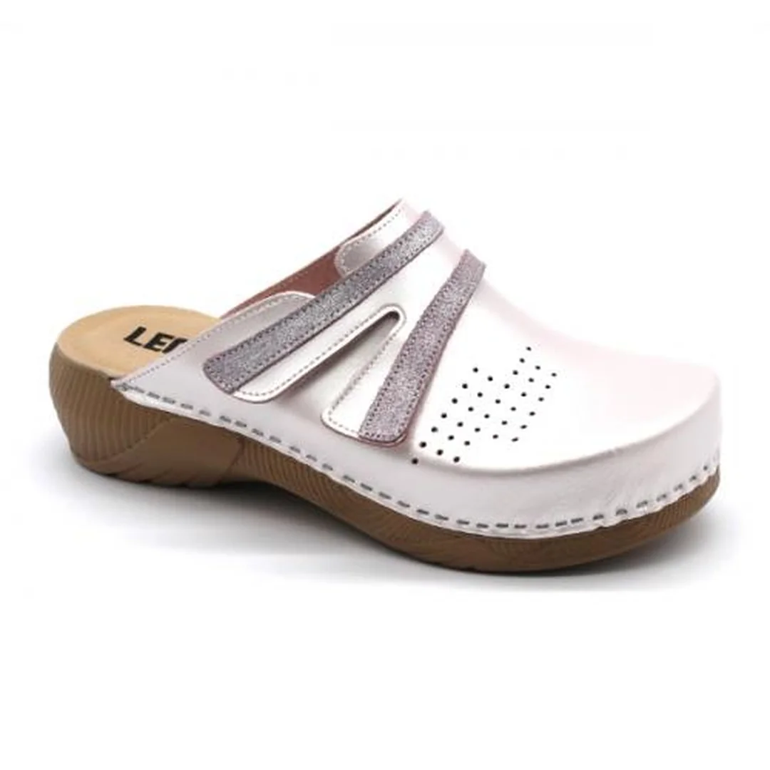 Leon 3200 Dámska pracovná zdravotná celokožená obuv 39 - 25cm, perla, 4,5 cm
