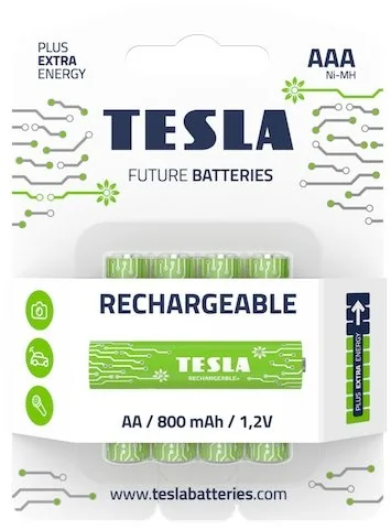 TESLA baterie AAA RECHARGEABLE+ 4ks (HR03) 1×4 ks, batérie