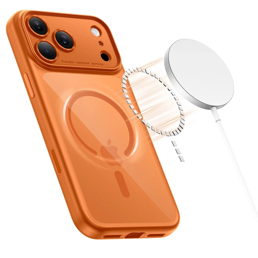 Tech-Protect MagPeak MagSafe CC kryt na iPhone 17 Pro Max, oranžový