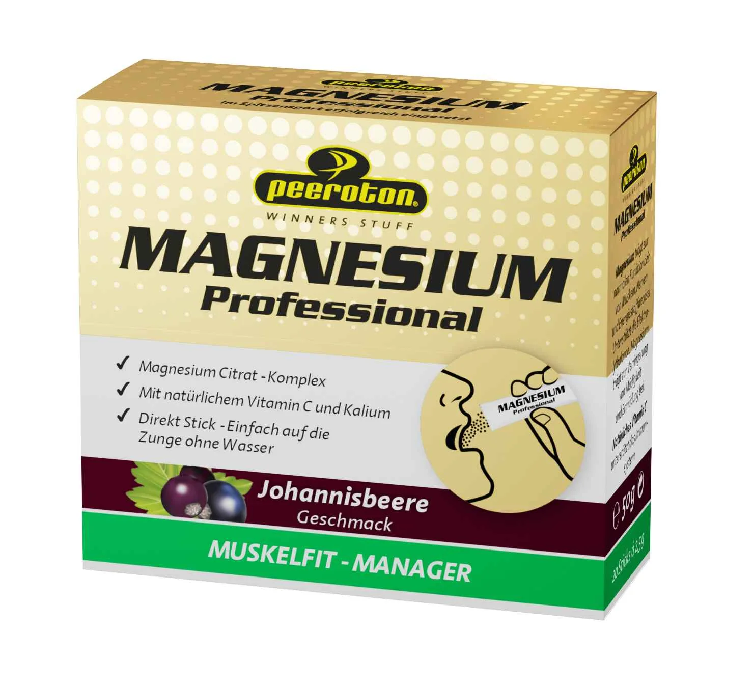 Peeroton MAGNESIUM Professional 20x2.5g ríbezľa 20×2,5 g, výživový doplnok