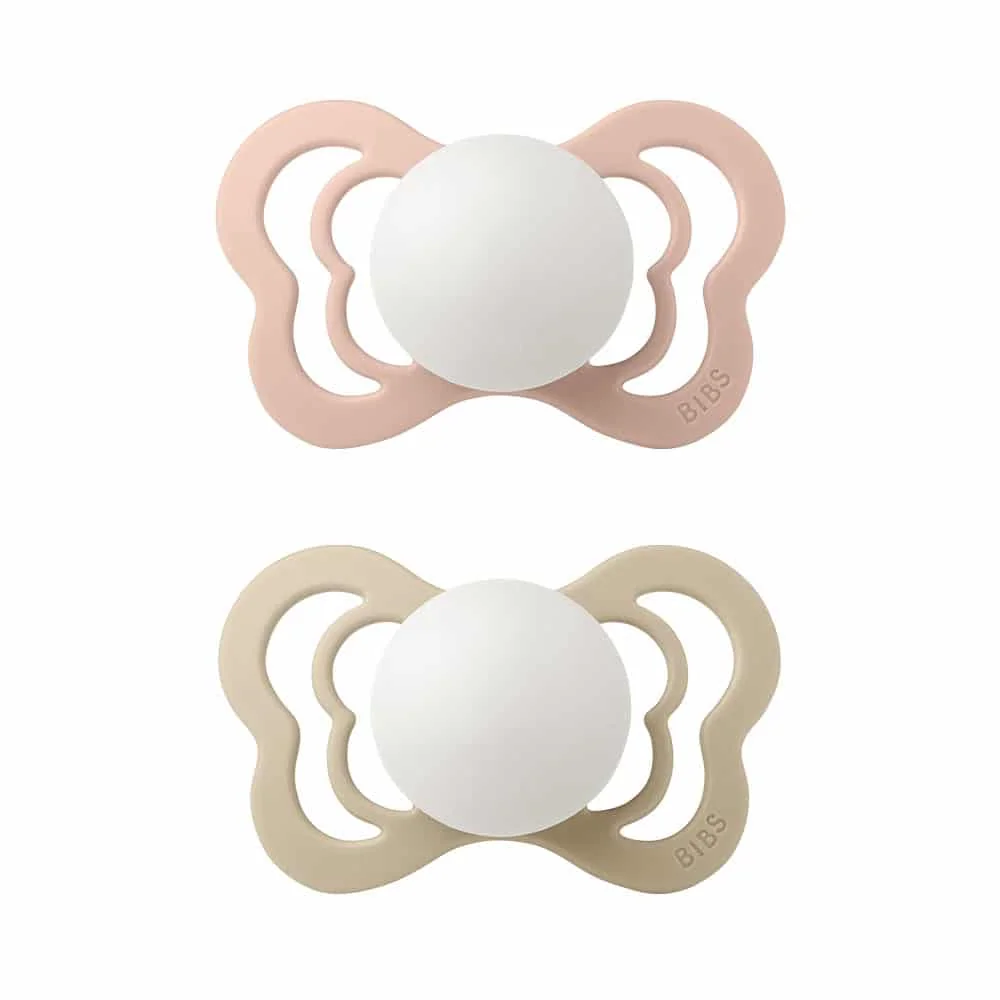 BIBS Couture ortodontické cumlíky zo silikónu 2ks veľkost 2 - Blush Nočný / Vanilla Nočný
