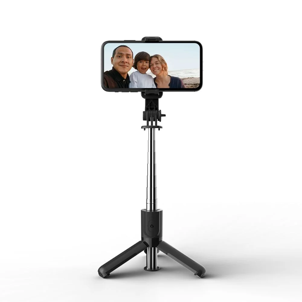 Tech-Protect L02S bezdrôtová selfie tyč, čierna
