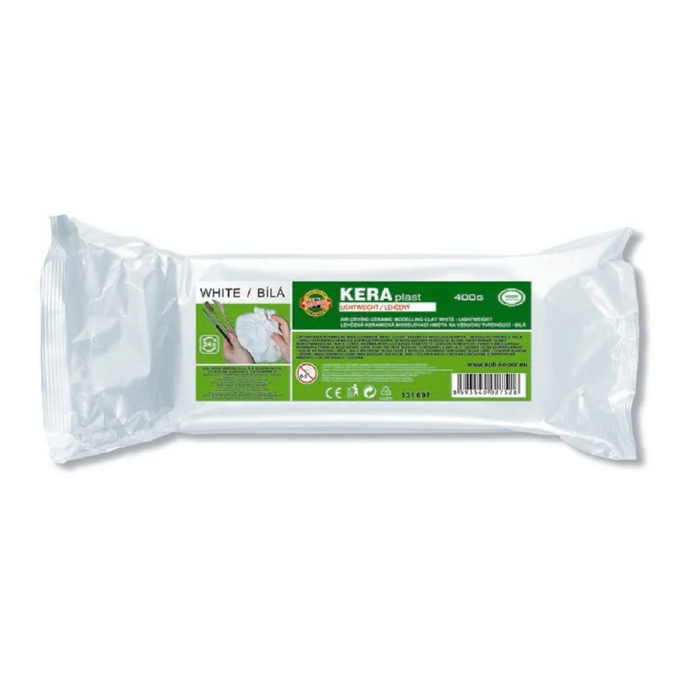 Modelovacia hmota Keraplast, odľahčená, biela, 400 g 131697, biela, 400g