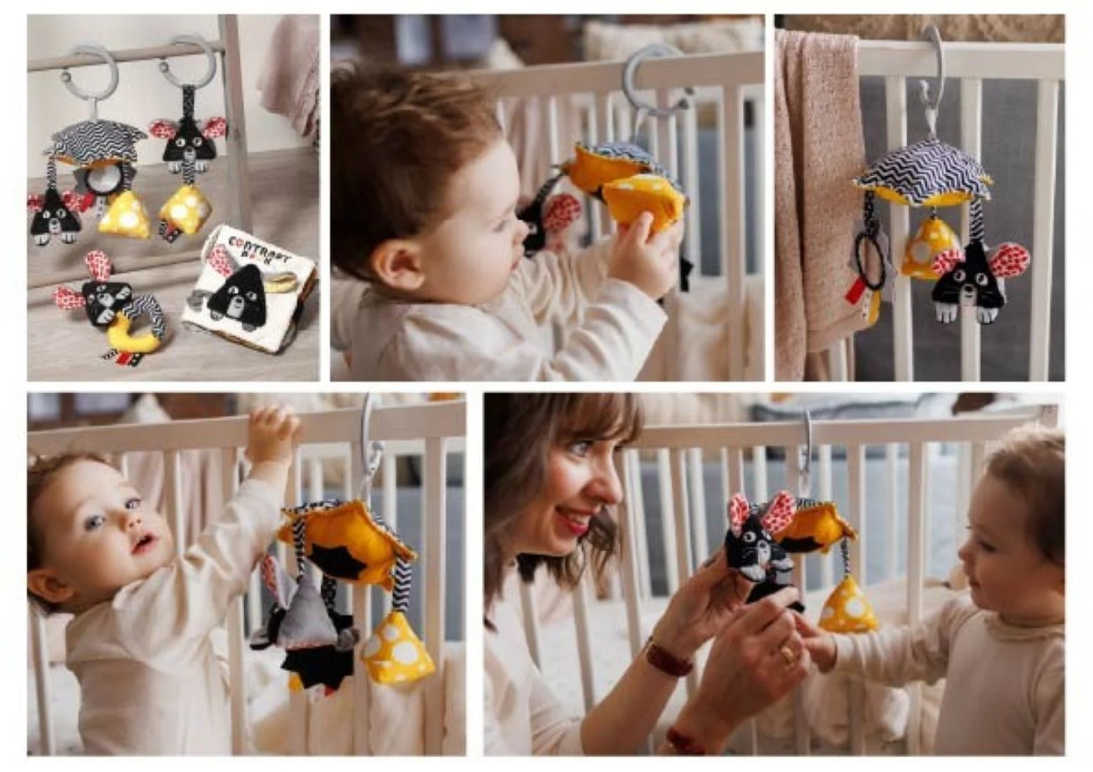 Kontrastná kolotoč Mouse pre bábätko