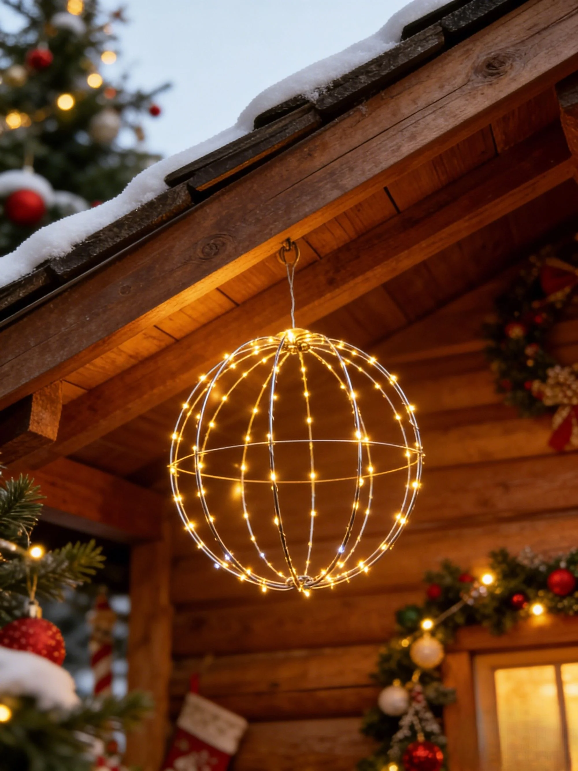 MagicHome vianočná LED guľa, 1 ks 144 LED, teplá biela, 40 cm