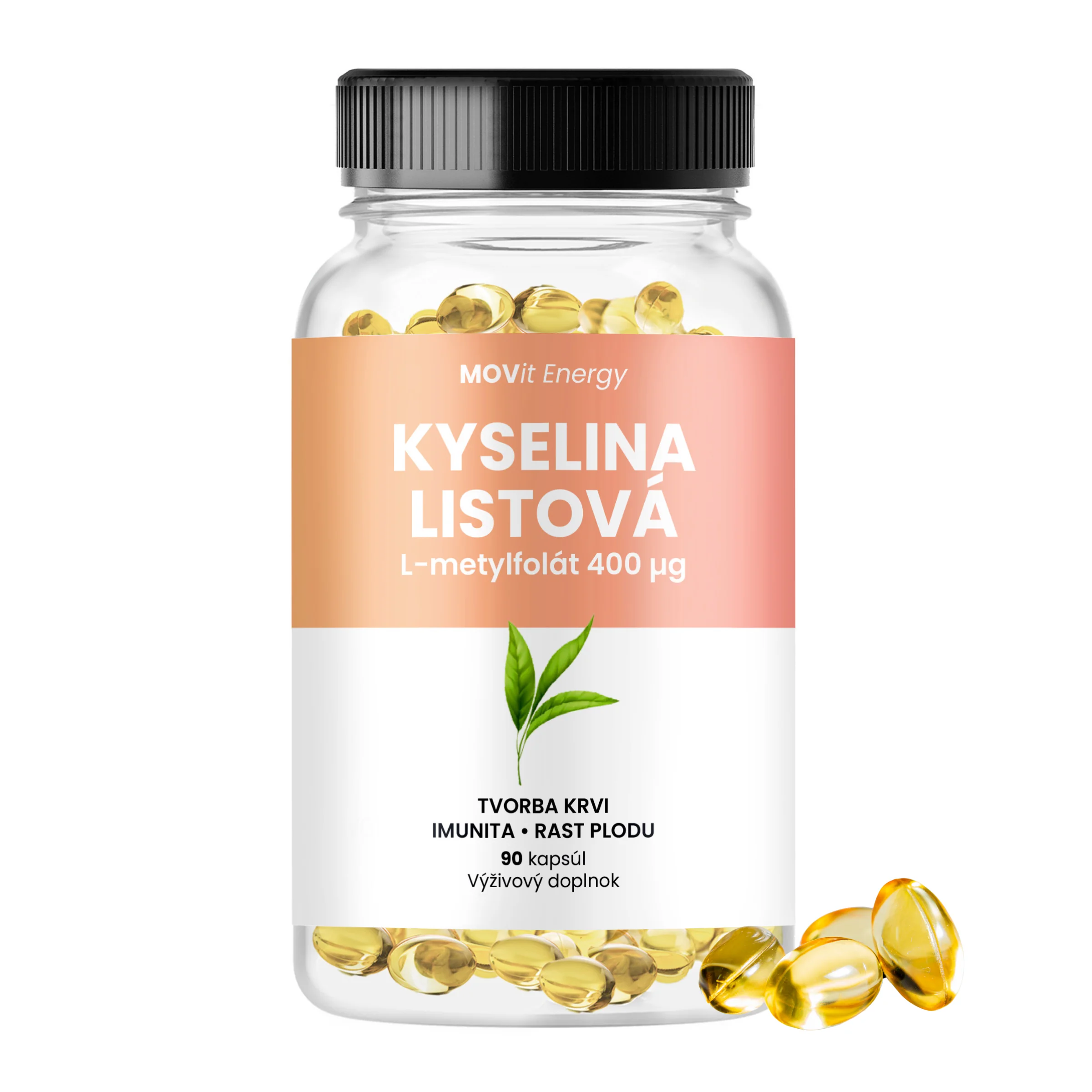 MOVit Kyselina listová L-metylfolát 400 µg 90 cps