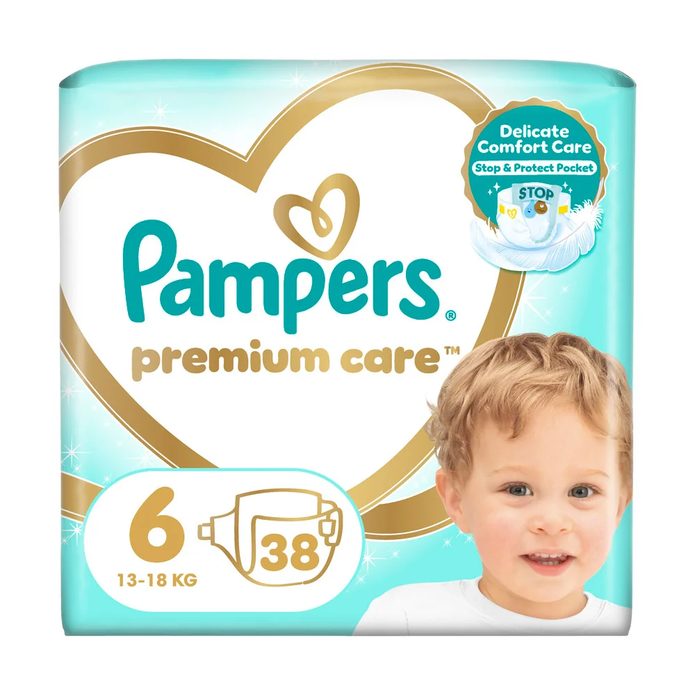 Pampers Premium Care S6 38ks (13 - 18 kg) 1×38 ks, plienky