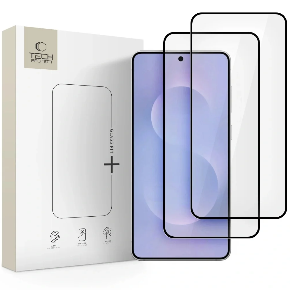 Tech-Protect Glass Fit 2x ochranné sklo na Samsung Galaxy S25 Edge, čierne erne