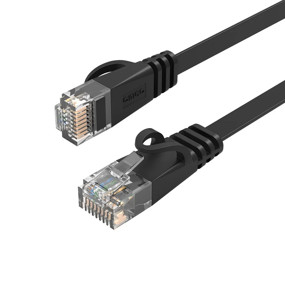 Orico PUG-C6B flat sieťový kábel LAN CAT6 RJ45 3m, čierny