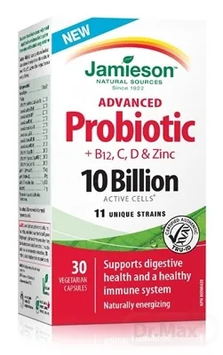Jamieson ADVANCED Probiotic 10 miliárd + vitamíny B12, C, D a zinok