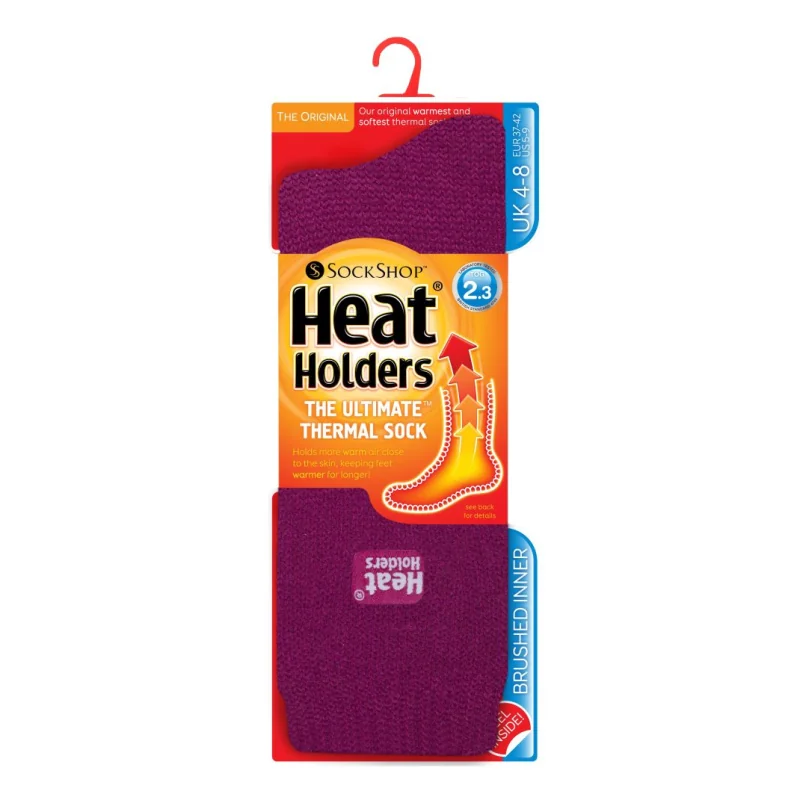 Dámske Heat Holders termo ponožky ORIGINAL jednofarebné Malinová
