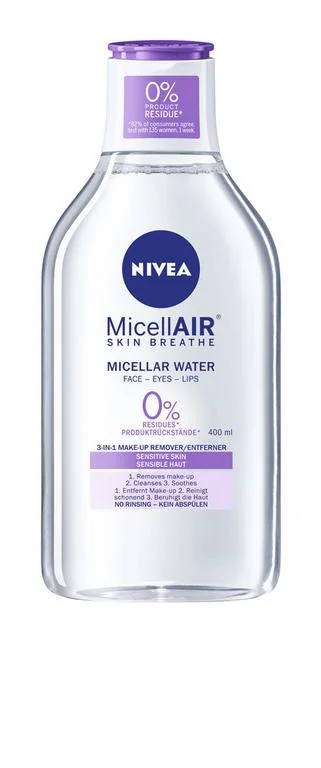 NIVEA Micelárna voda MicellAIR Sensitive 1×400 ml, upokojujúca, all in 1