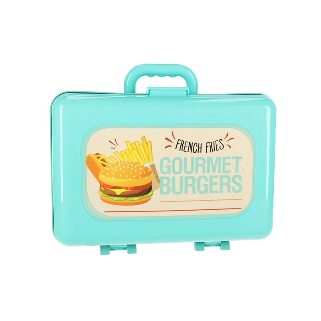Detská kuchynka v kufríku – fast food set (hamburger, hranolky, zmrzlina) 53 cm (3+)