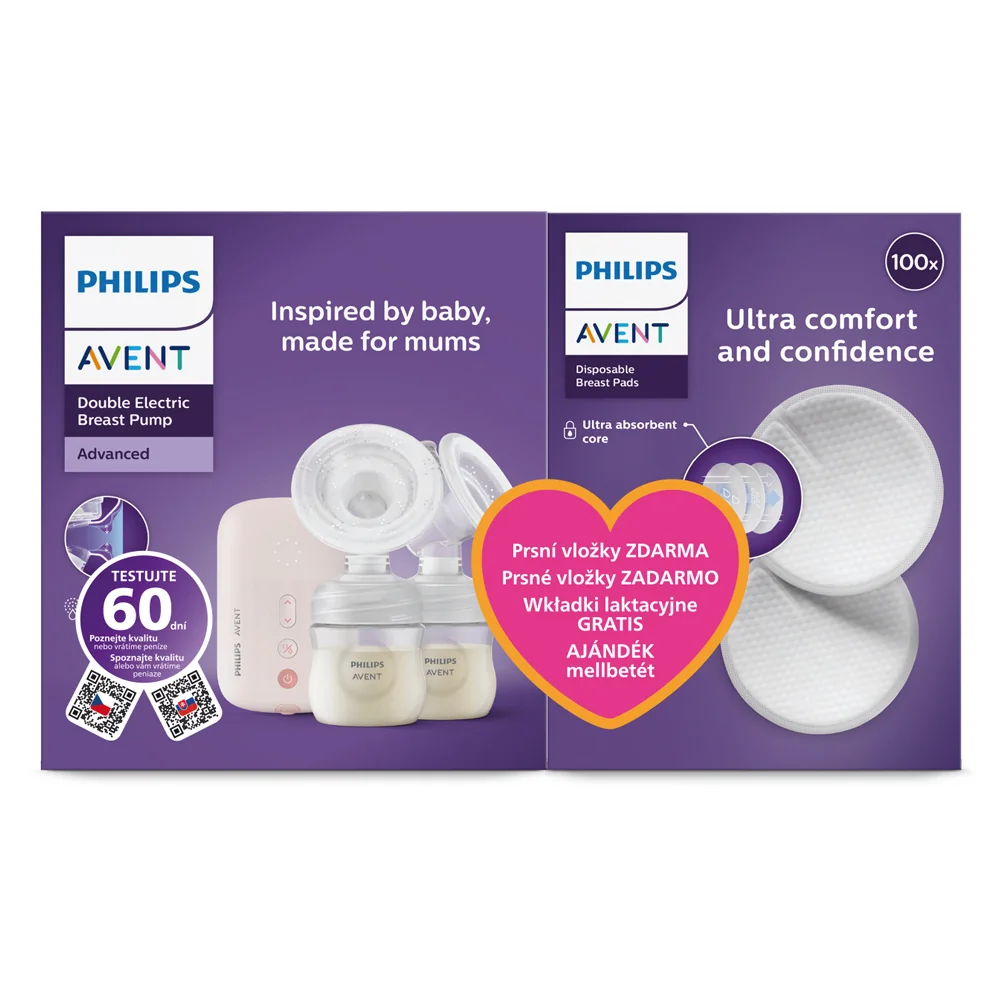 Philips AVENT Odsávačka materského mlieka elektrická DUO SCF397/31+Darček 1 set
