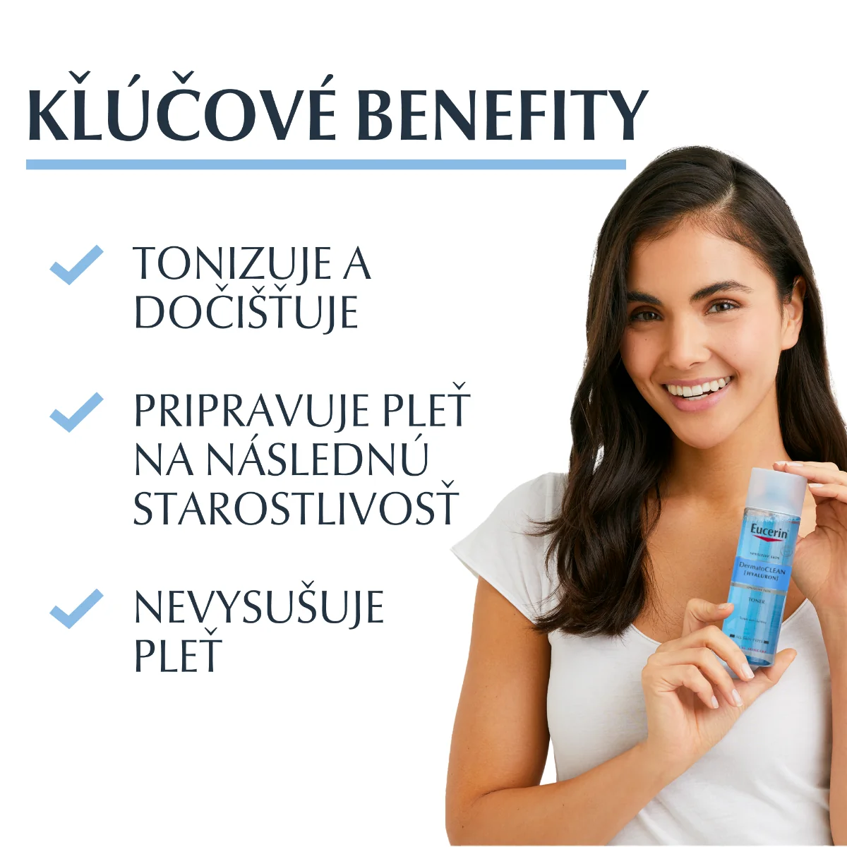 Eucerin DermatoCLEAN HYALURON TONER Čistiaca VODA 1×200 ml, citlivá pleť