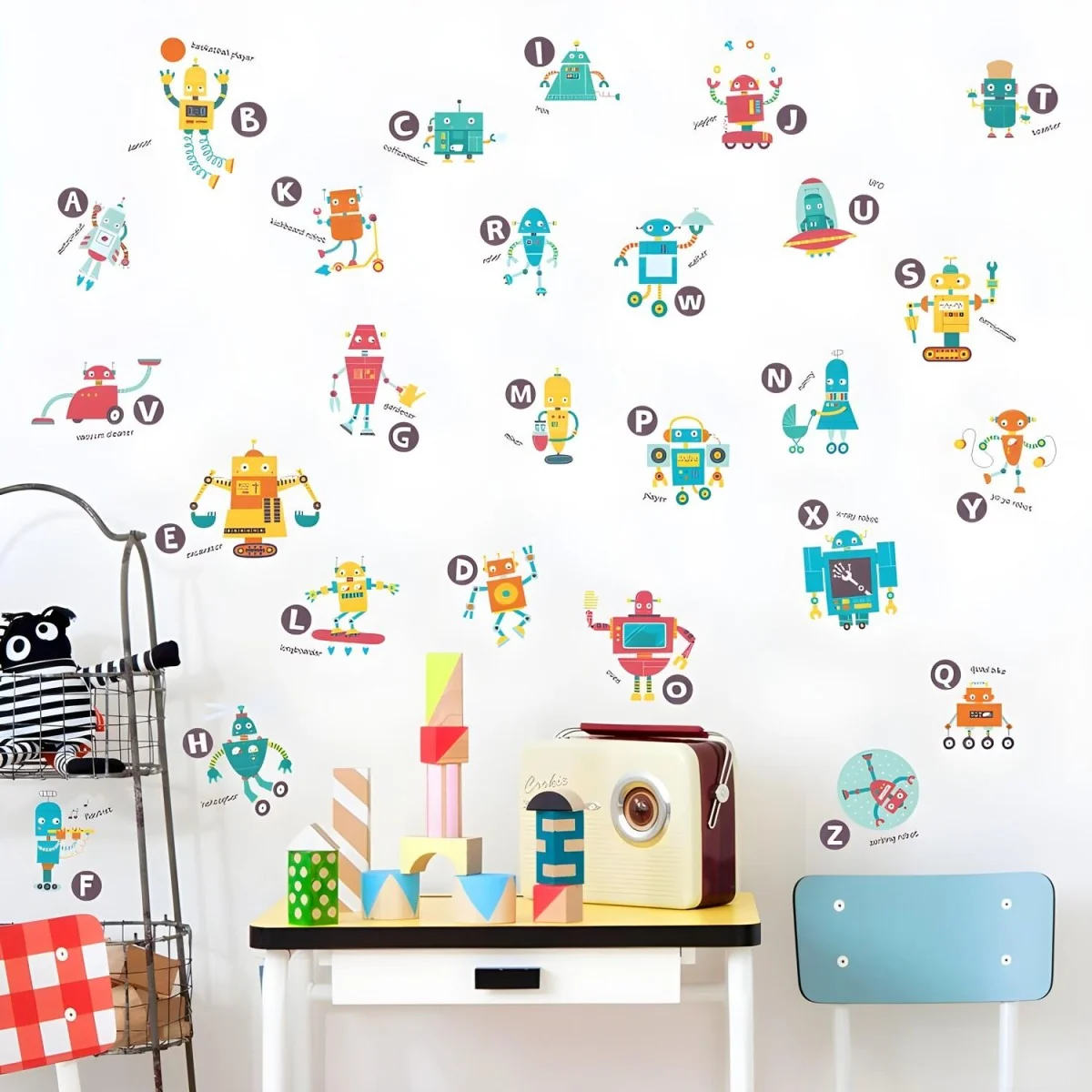 Samolepka na stenu Robots, 60x90 cm 1 ks, RO-16311