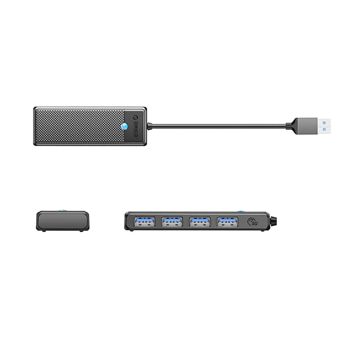 Orico PAPW4A-C3 HUB adaptér USB - 4x USB 3.0, čierny