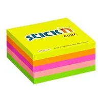 HOPAX Samolepiace bločky v kocke STICK'N by , 400 lístkov, neon mix