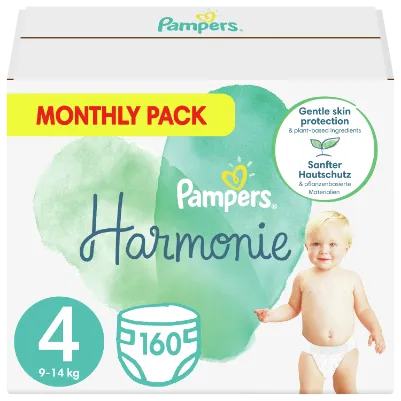 PAMPERS HARMONIE VEĽKOSŤ 4, 160KS 9-14KG