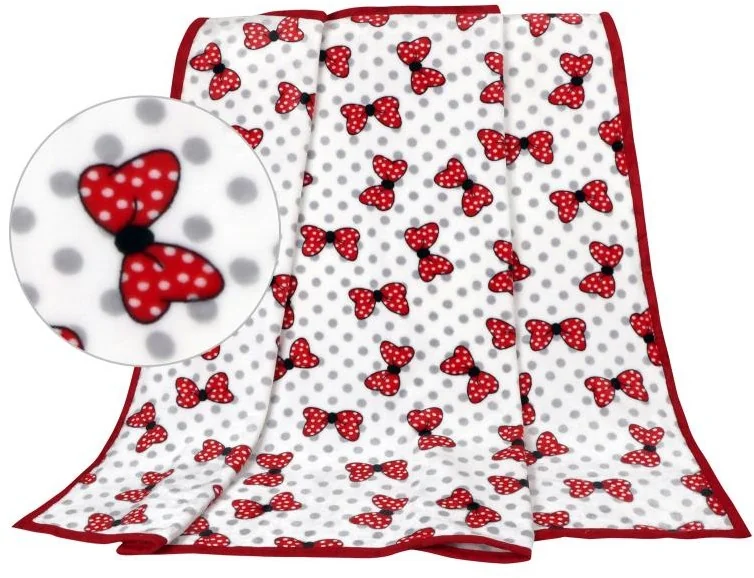 Detská deka ELLA 1003/155 N 100x150cm červené mašle 1×1 ks, deka pre deti