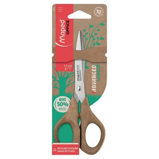 MAPED 499111 nožnice symetrické, 17 cm, hnedé, drevený štýl 1×1 ks, symetrické nožnice