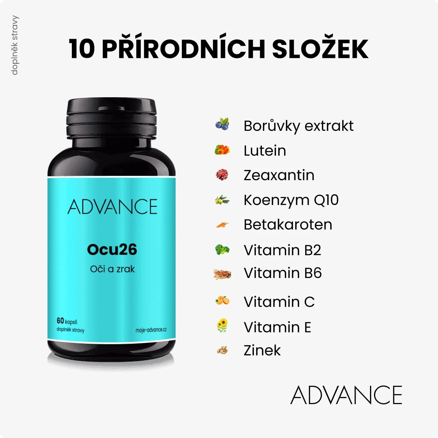 ADVANCE Ocu26 60 kapsúl - oči a zrak 1×60 cps, výživový doplnok