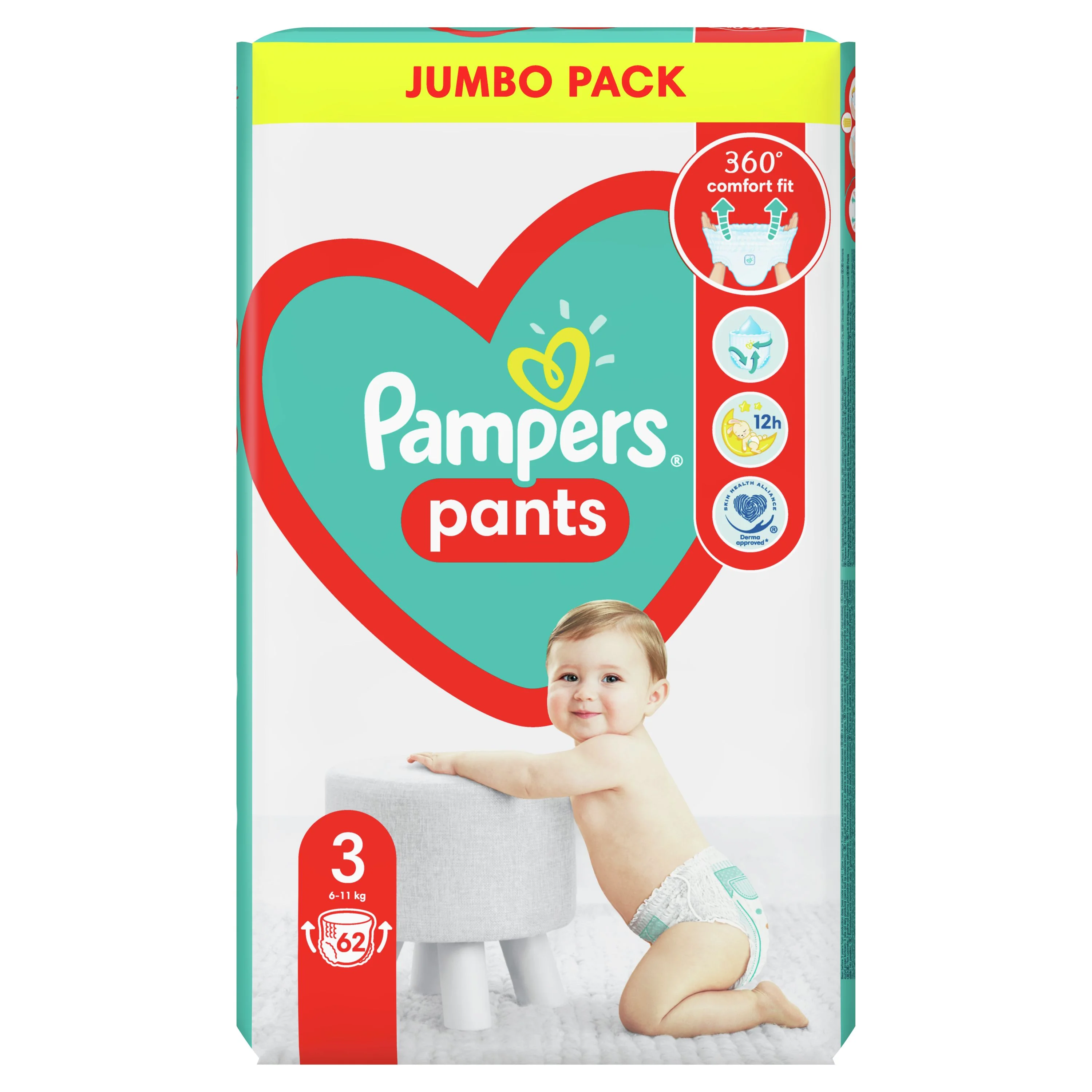 Pampers Pants JP S3 62ks (6-11kg) 1×62 ks, detské plienkové nohavičky