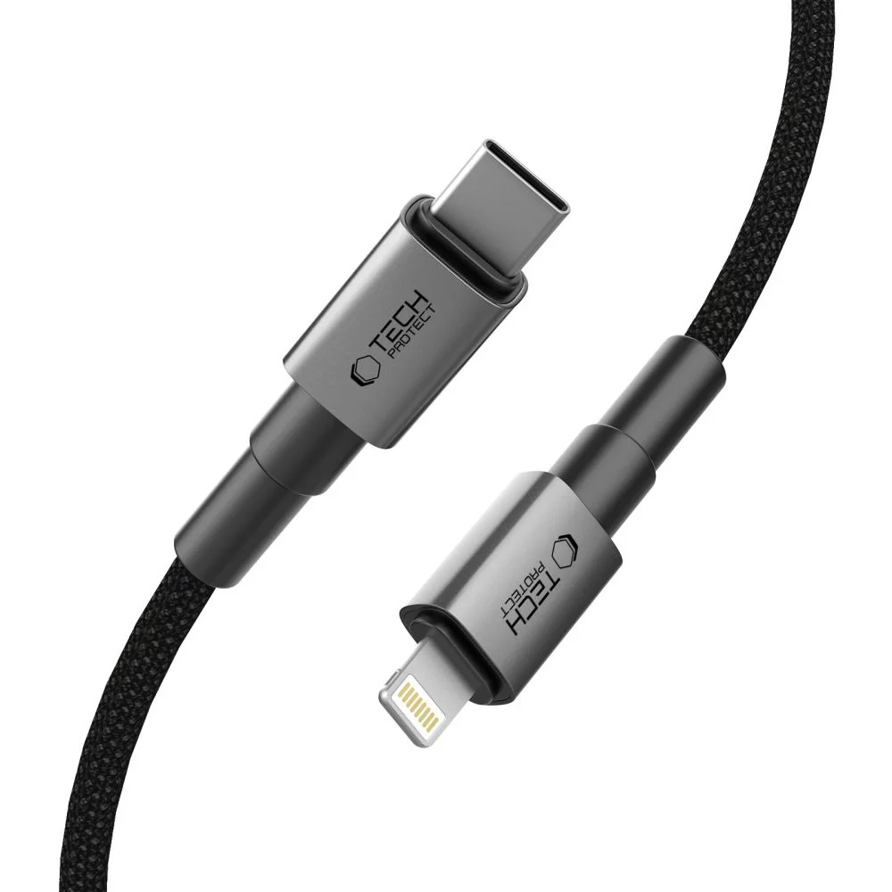 Tech-Protect Ultraboost DNA kábel USB-C / Lightning PD 27W / 3A 1m, šedý dý