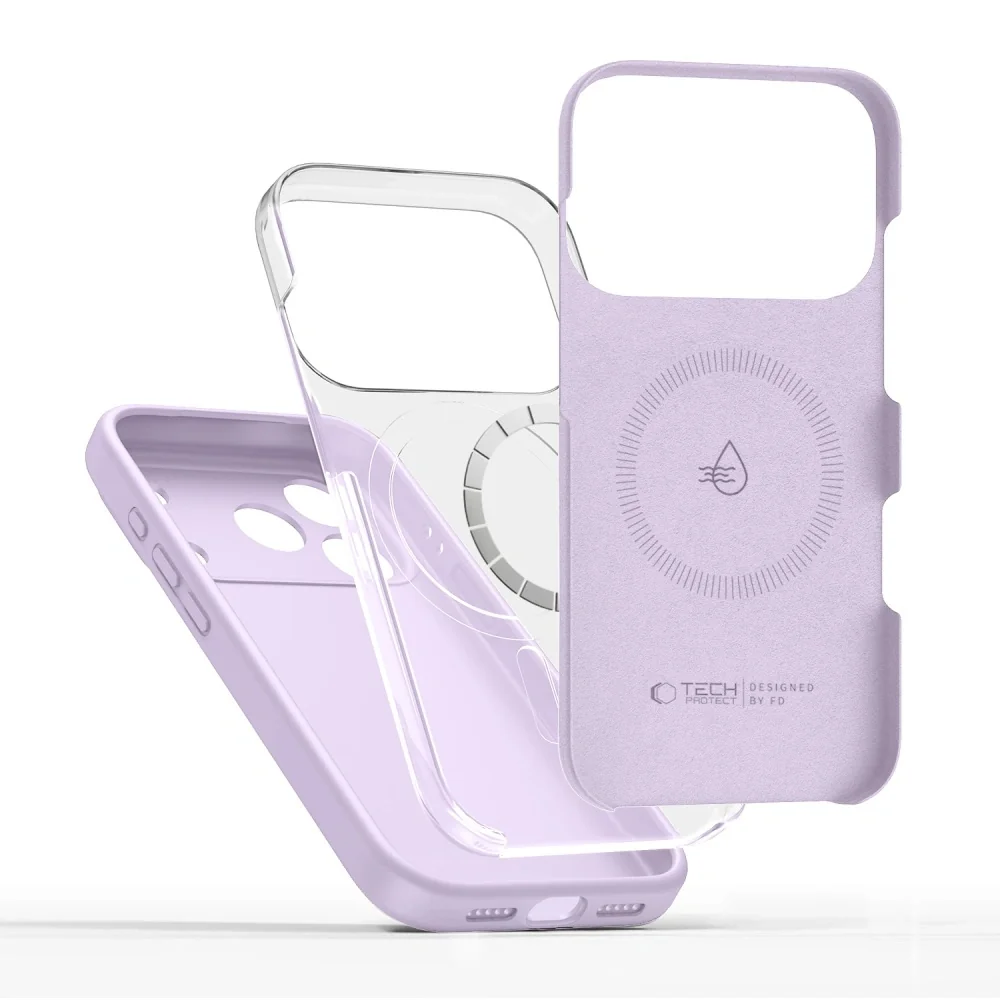 Tech-Protect Silicone MagSafe kryt na iPhone 17 Pro Max, fialový