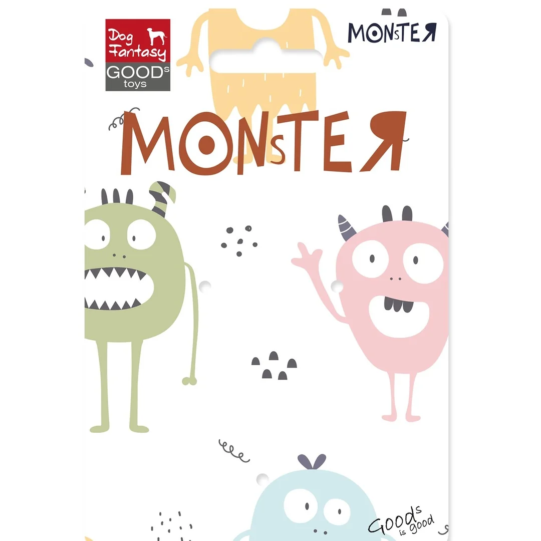 Hračka Dog Fantasy Monsters kura pískacie s povrazmi a uzlami fialové 15cm