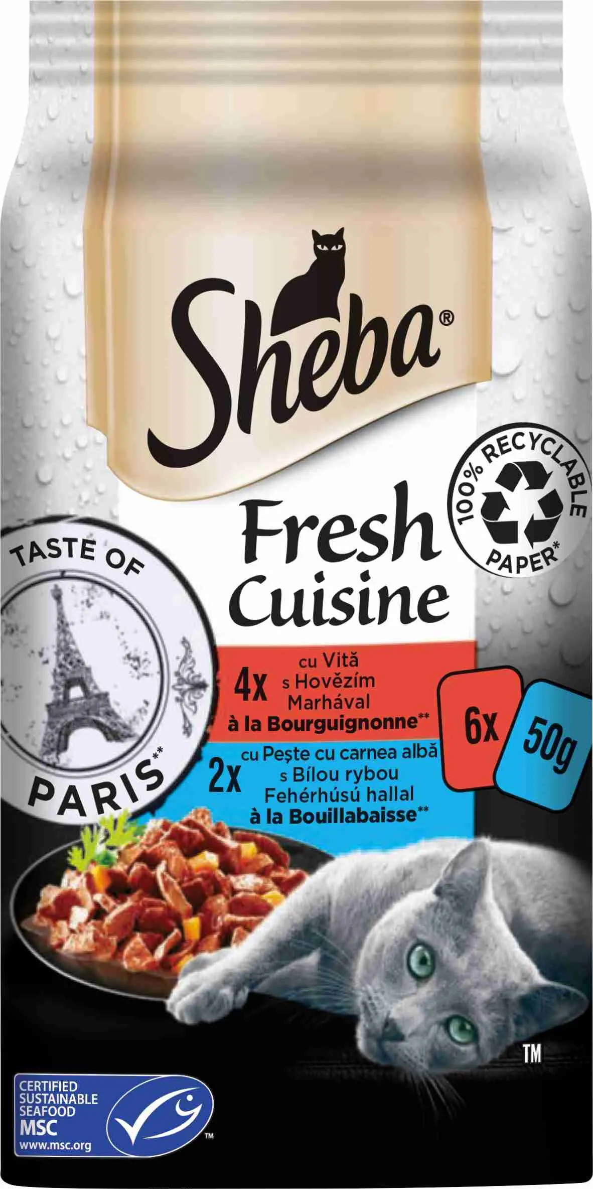 SHEBA Kapsička pre mačky Fresh Cuisine - Taste of Paris 1×6ks, kapsička Paris, 50g