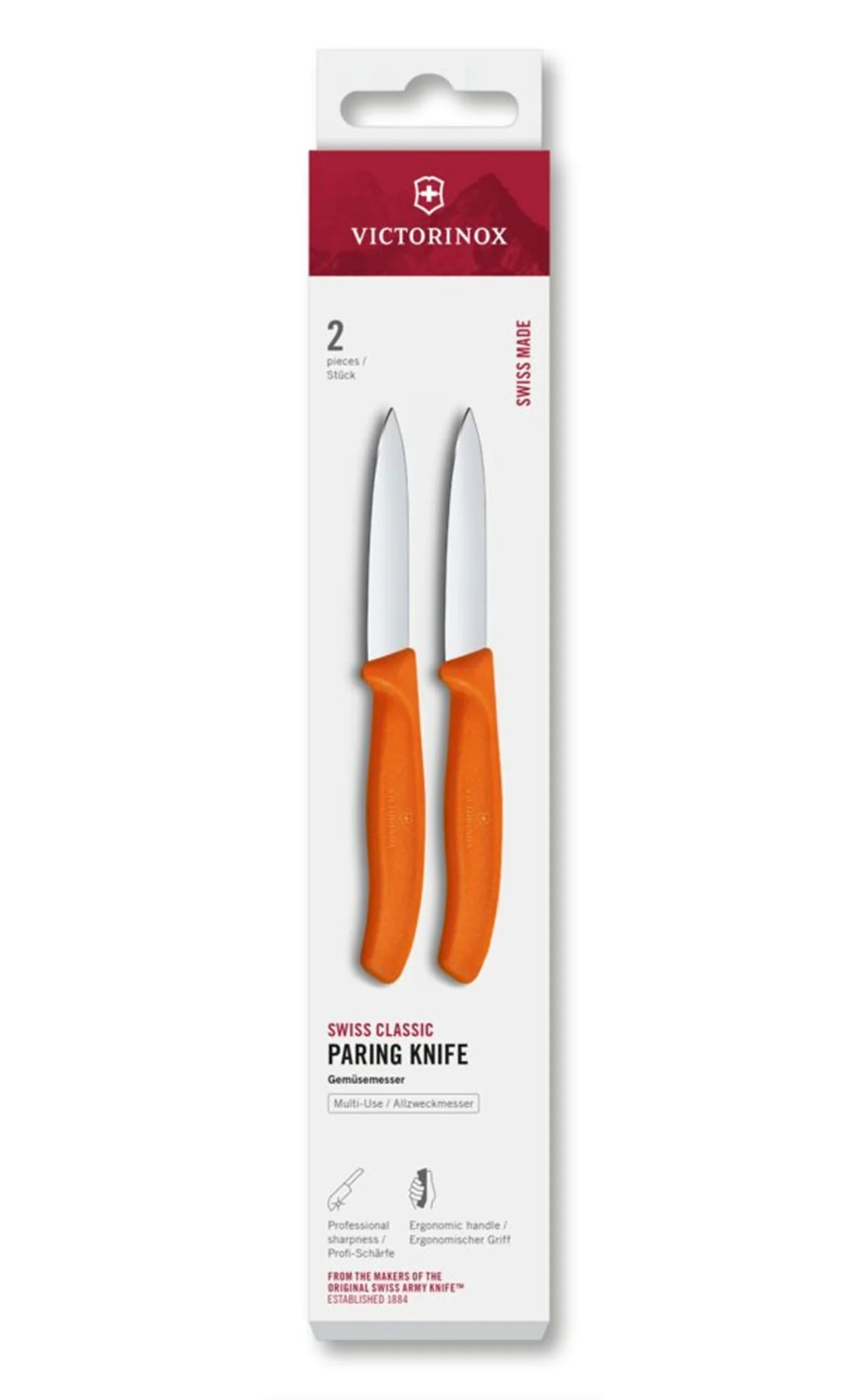 Sada nožov na krájanie Swiss Classic, 2 ks, 8 cm, rovná čepeľ, špicatá