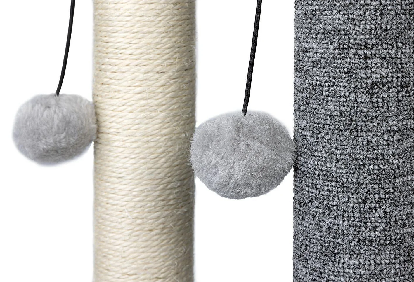 Škrabadlo pre mačky Cat Tree 64 cm s úkryt – MDF, sisal, plyš, svetlosivá
