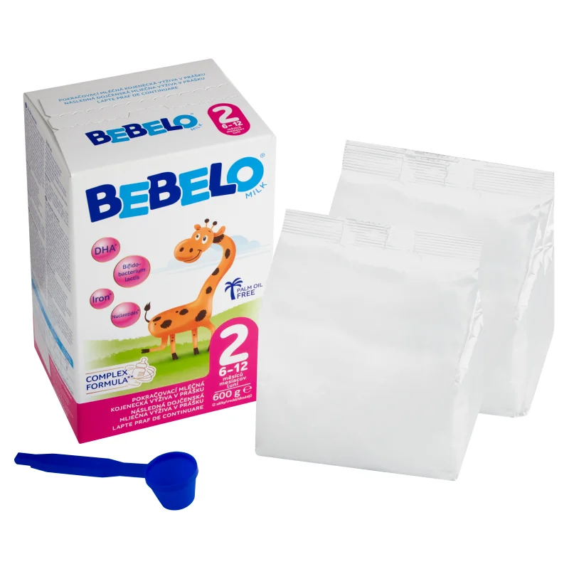 BEBELO MILK 2 1×600 g (2 vrecká 300 g), dojčenské mlieko