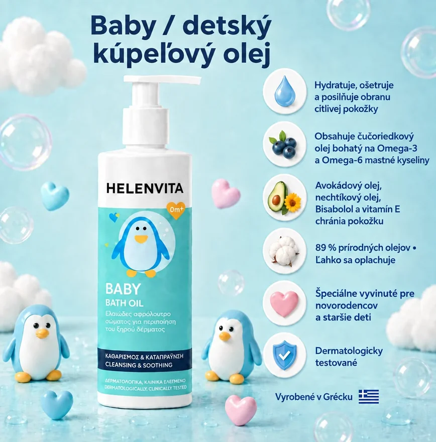 Helenvita Detský kúpeľový olej 200 ml suchá a citlivá pokožka