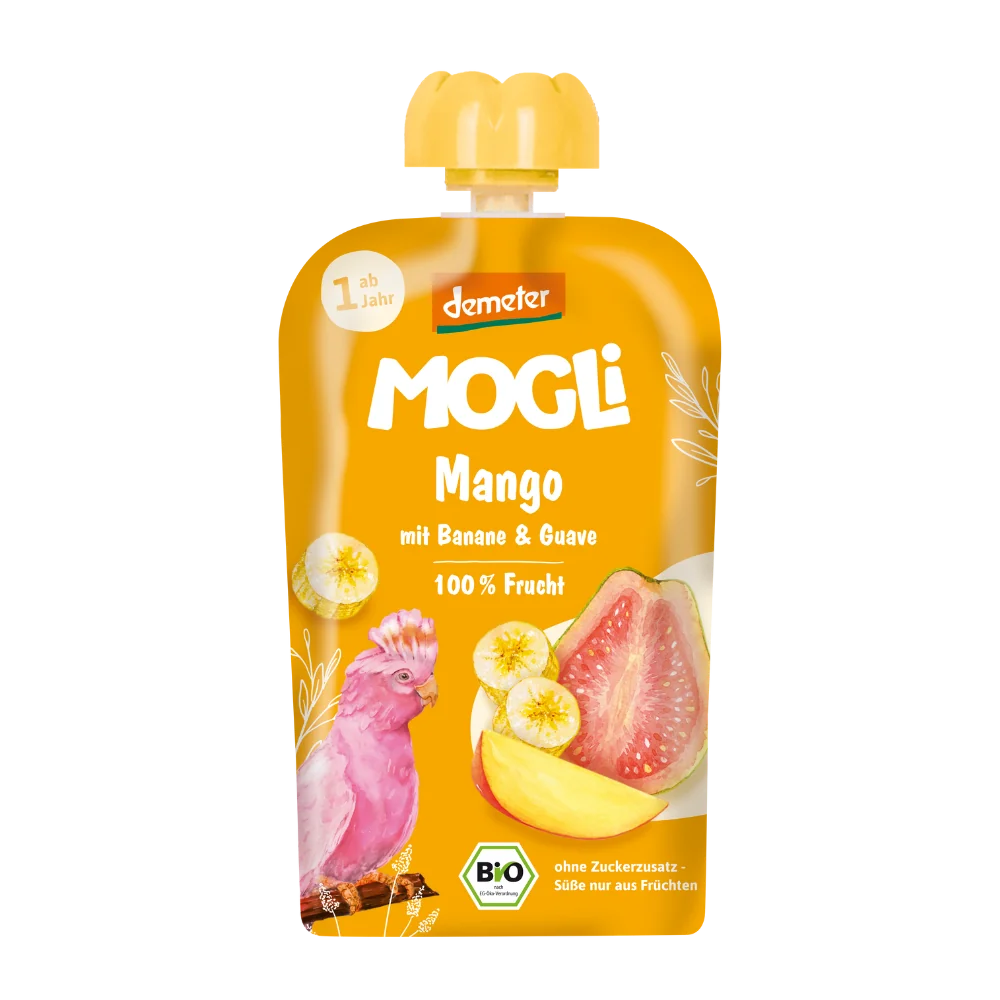 MOGLi mango kapsička s banánom a guavou s certifikáciou Demeter 100 g
