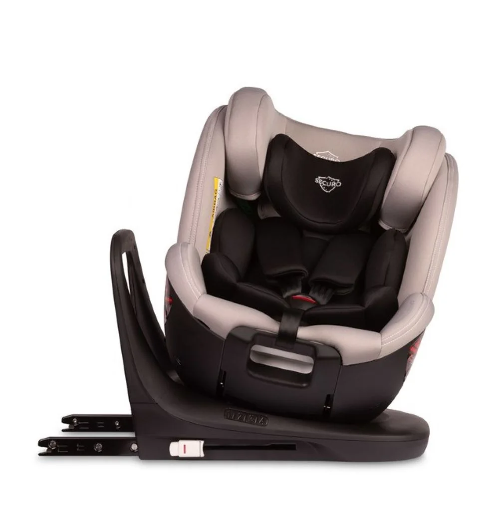 Detská autosedačka Securo 40-150 cm, otočná, ISOFIX, i-Size, 40-150, svetlo šedá