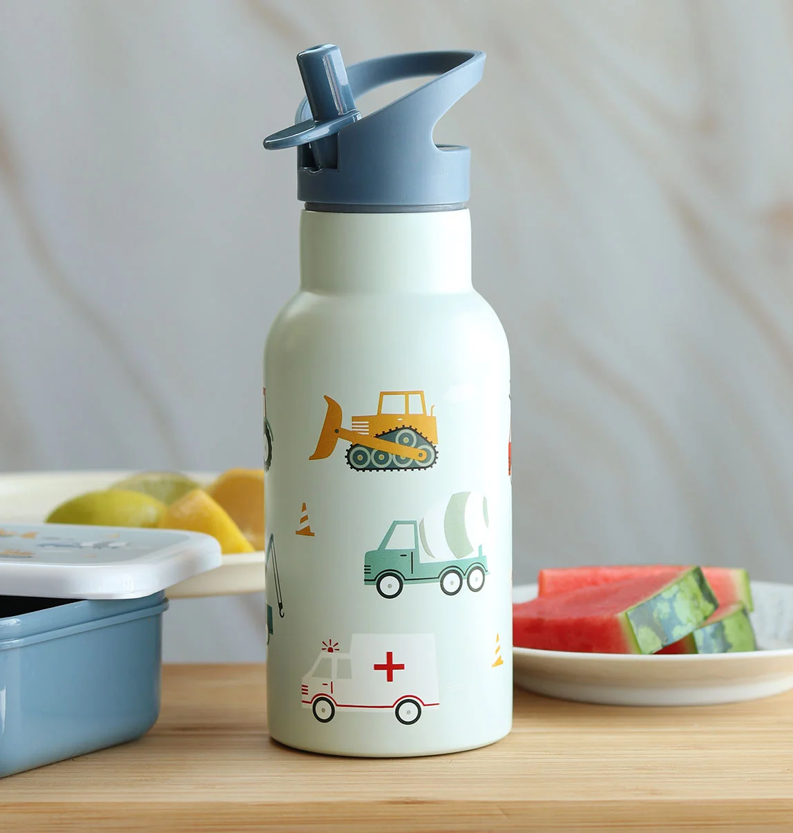 A Little Lovely Company - antikorová fľaša na pitie, 350 ml - vozidlá