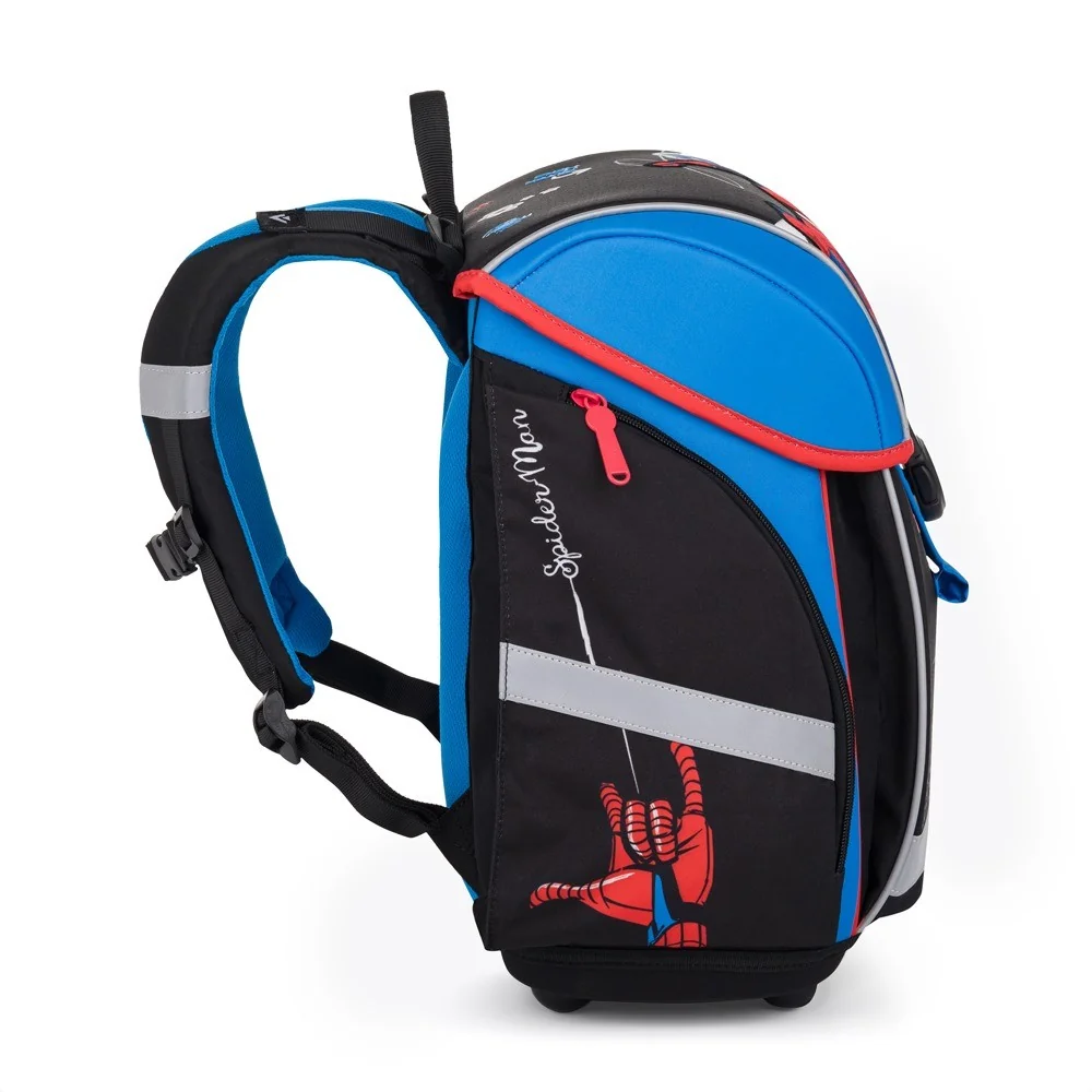 Školský set Spiderman Premium Light, aktovka a prísl. 3-dielny set, modrý