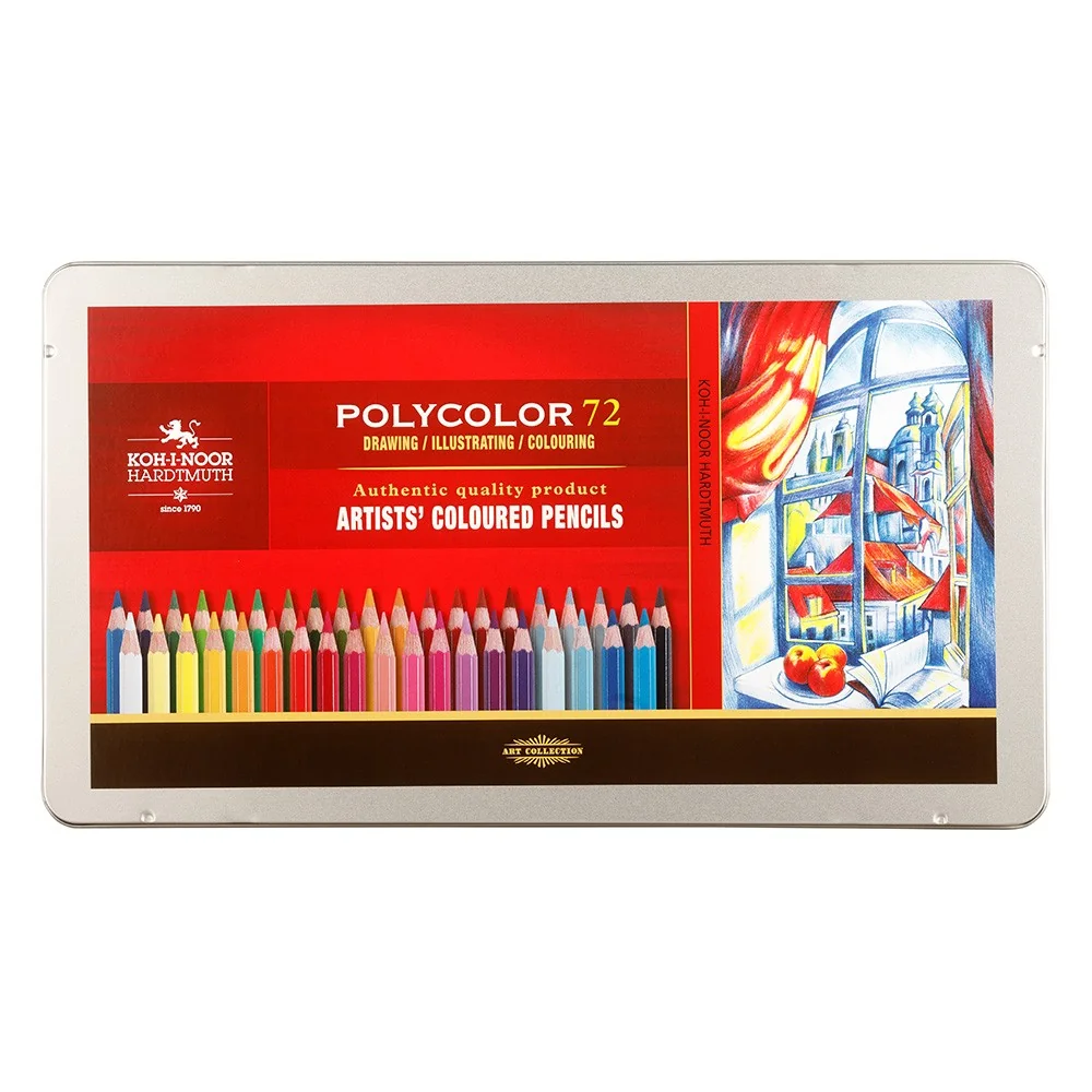 Umelecké pastelky Koh-i-noor Polycolor v plechu 72 ks v balení