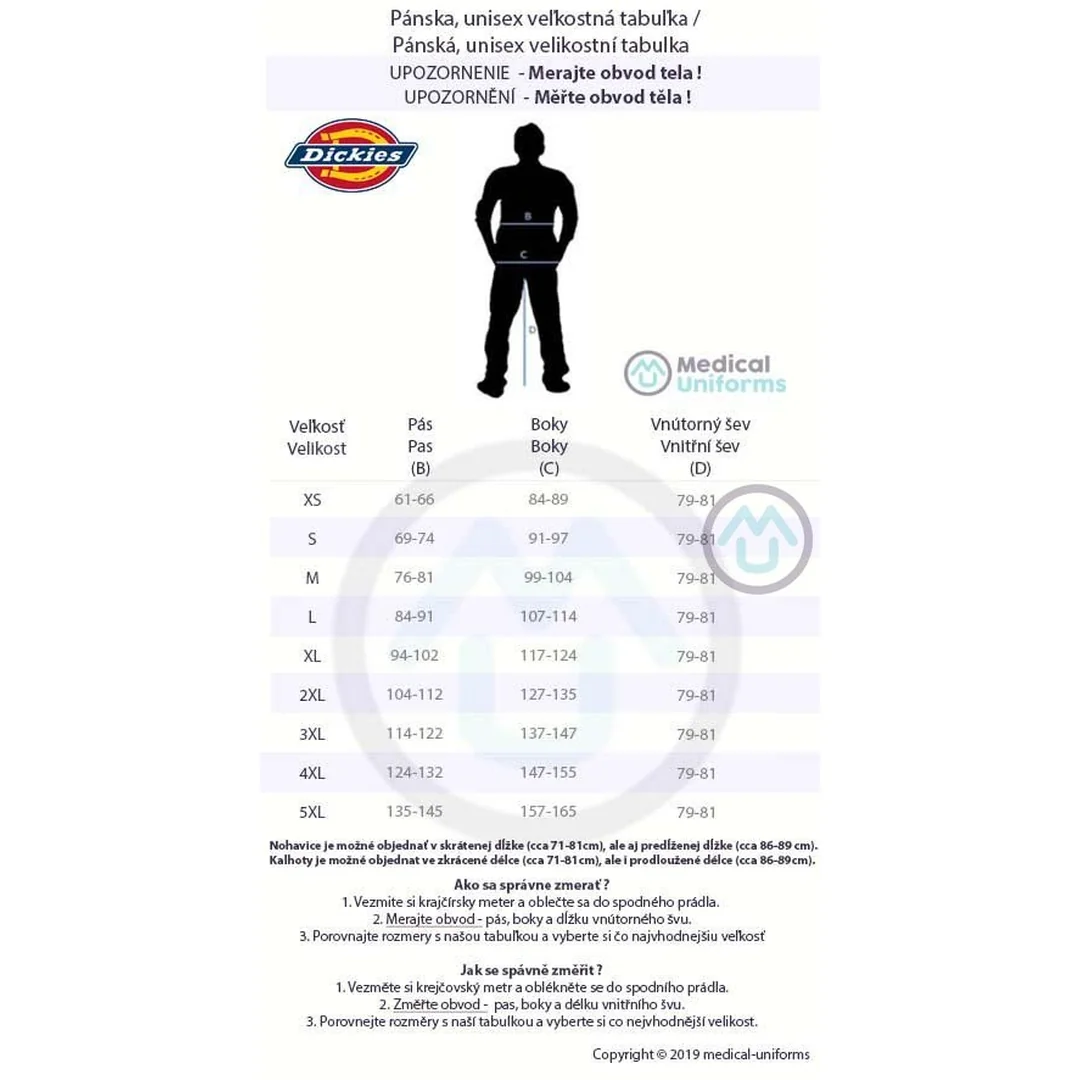 Pánske nohavice Dickies na zaväzovanie - cínová XS