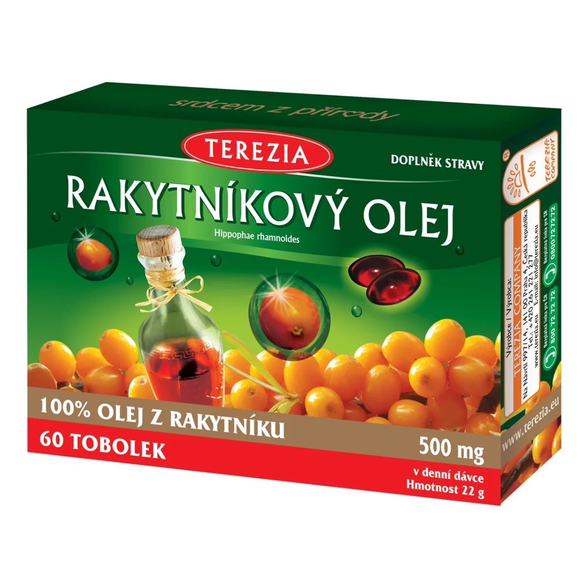 TEREZIA RAKYTNÍKOVÝ OLEJ - 100% v kapsulách 1×60 cps, výživový doplnok