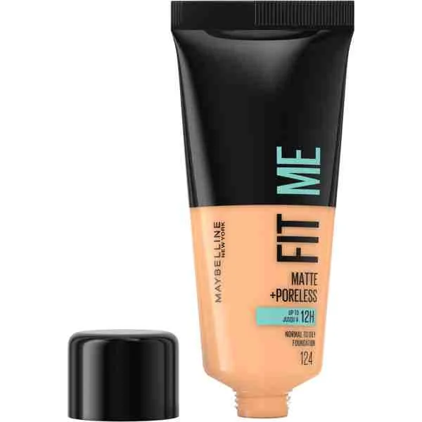 Maybelline New York Fit Me! Matte + Poreless make-up 124 Soft sand, 30 ml 1×30 ml, make-up