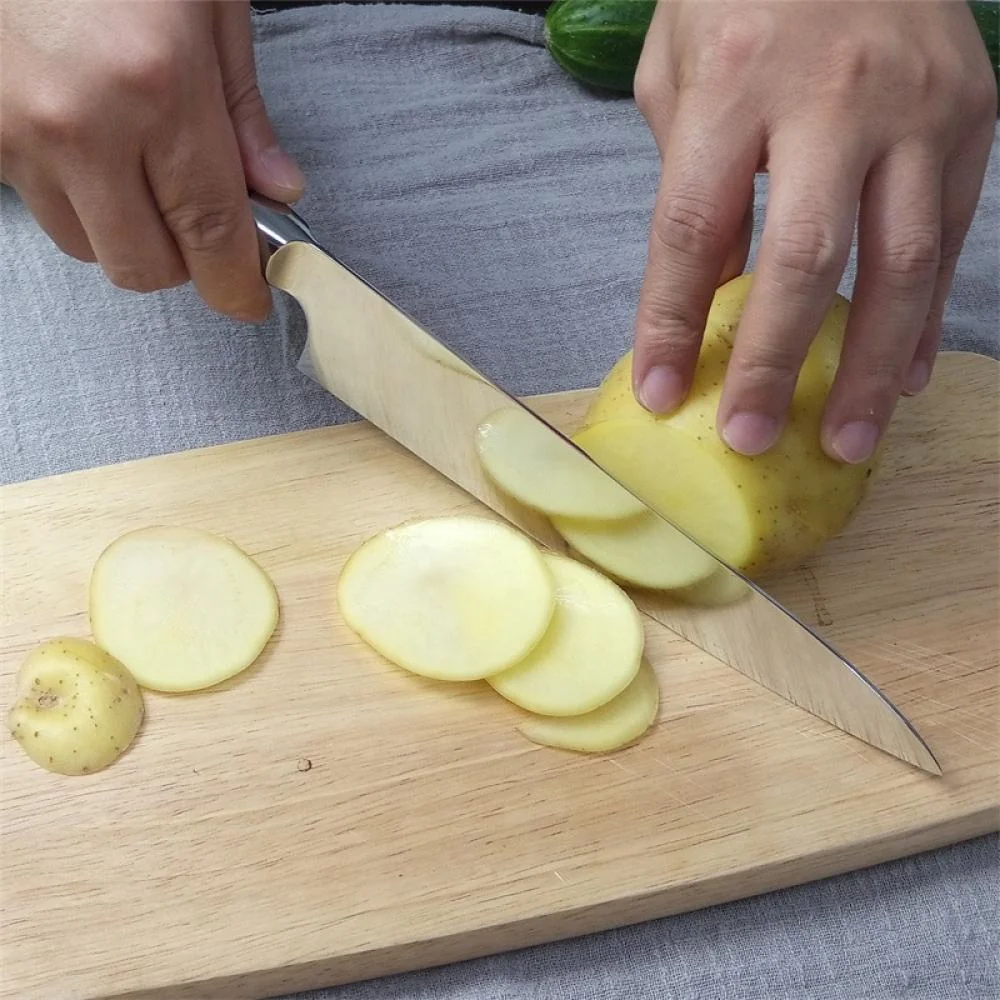 Kuchynský nôž Santoku s damaškovou oceľou 1 ks, červená