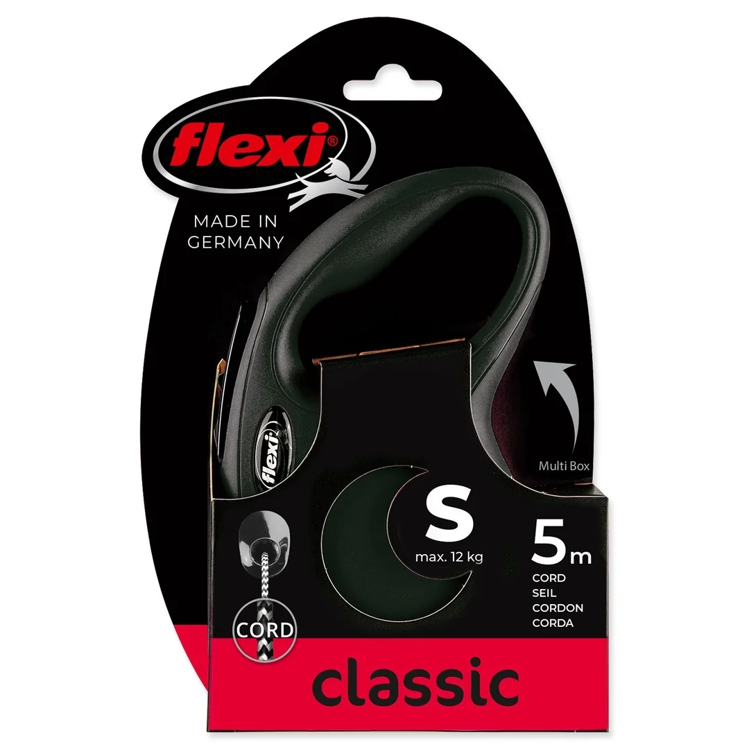 flexi New Classic lanko S 5m do 12kg čierne