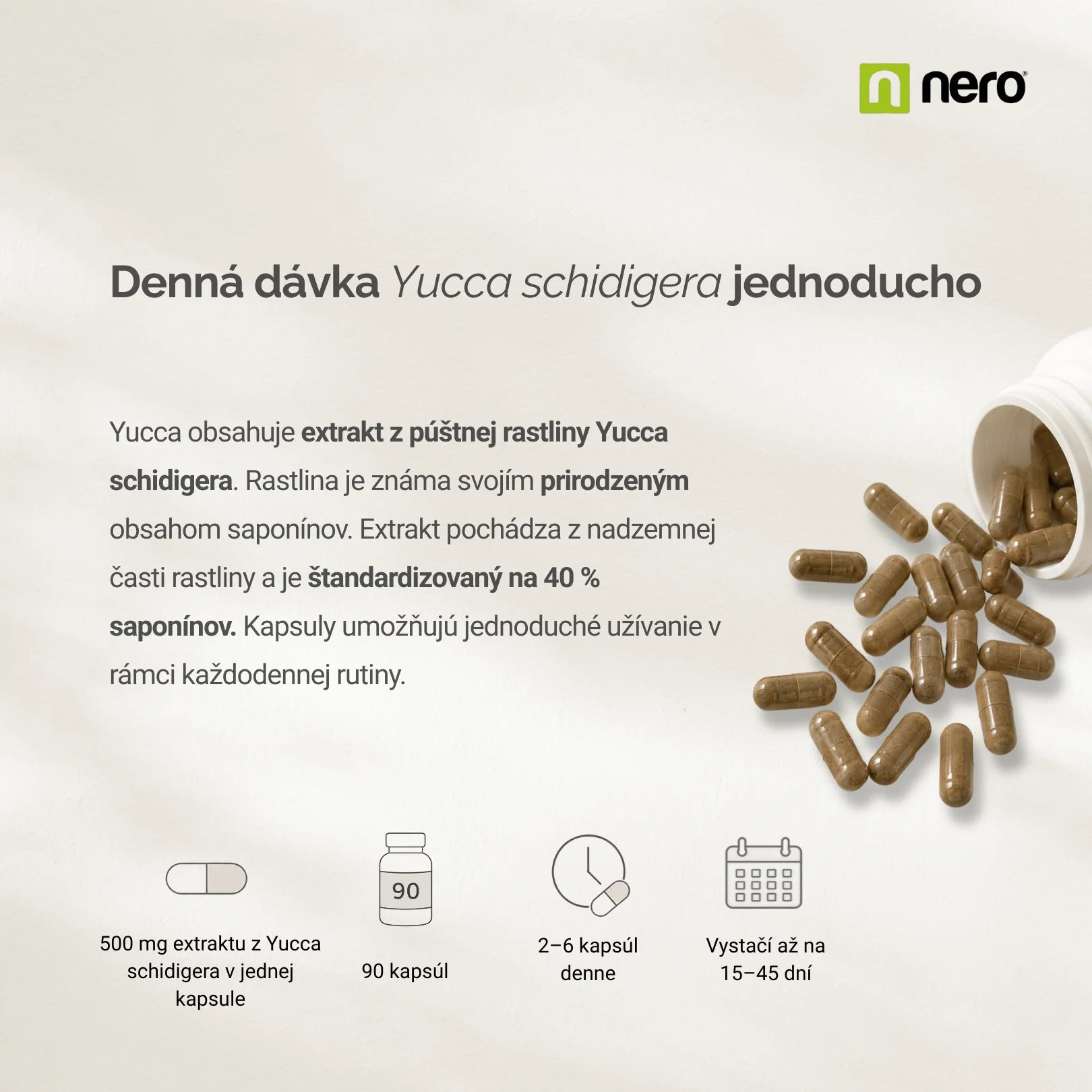 NERO Yucca Schidigera 500 mg 90 kapsúl