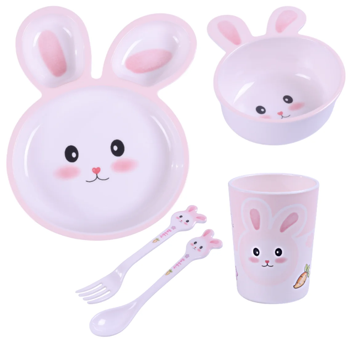 Sada detského riadu 5D pre deti - Bunny