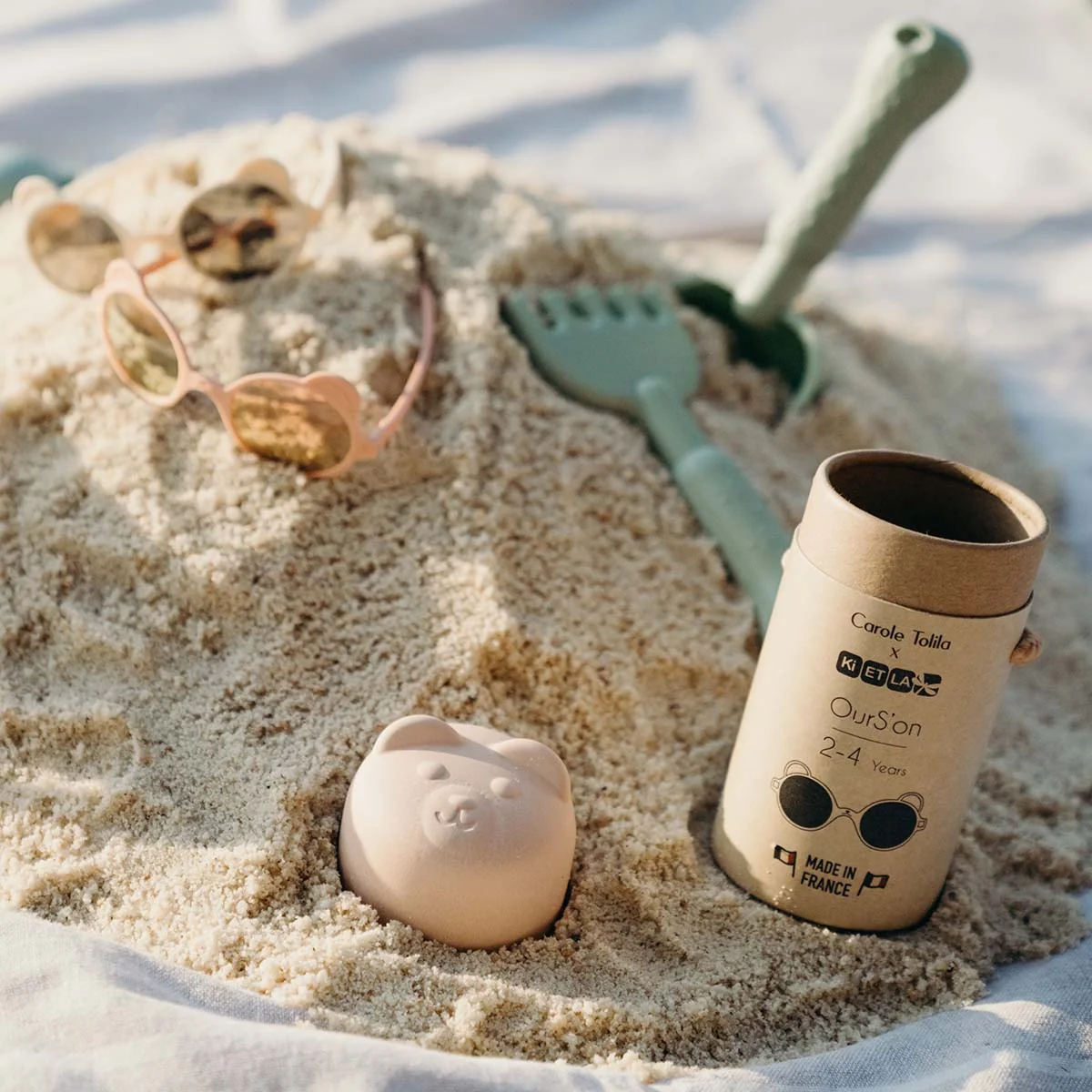 KiETLA slnečné okuliare OURS'ON 1-2 roky - Light Blue
