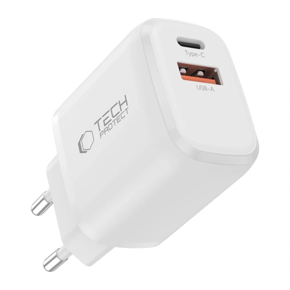 Tech-Protect NCA30 sieťová nabíjačka 30W PD QC + kábel USB-C, biela