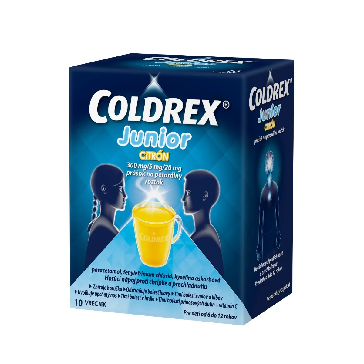 Coldrex Junior Citrón 1×10 ks, vrecká